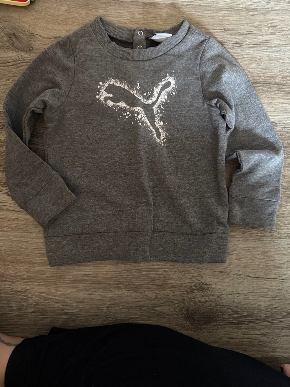 Puma Gray Kids Sweatshirt with White Logo Splash